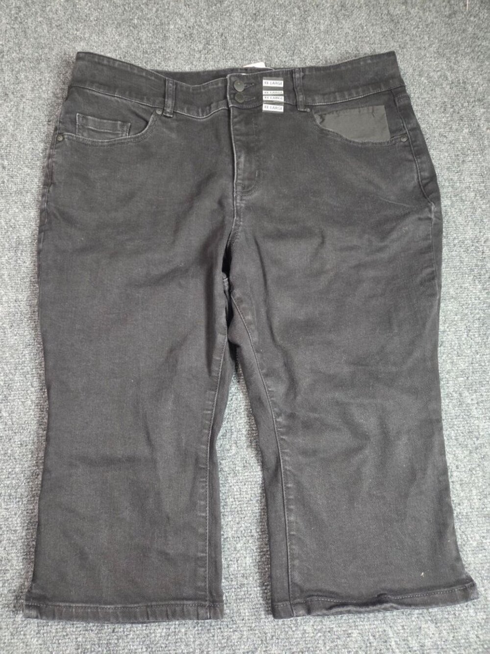 Lane Bryant Womens Black Denim Capri Jeans Size 20P Stretch Cotton Blend